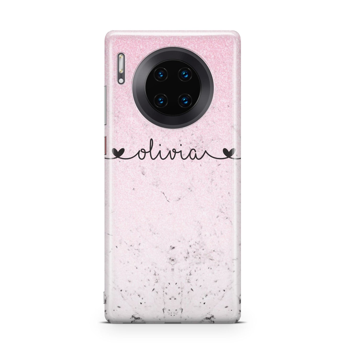 Personalised Faux Glitter Marble Name Huawei Mate 30 Pro Phone Case