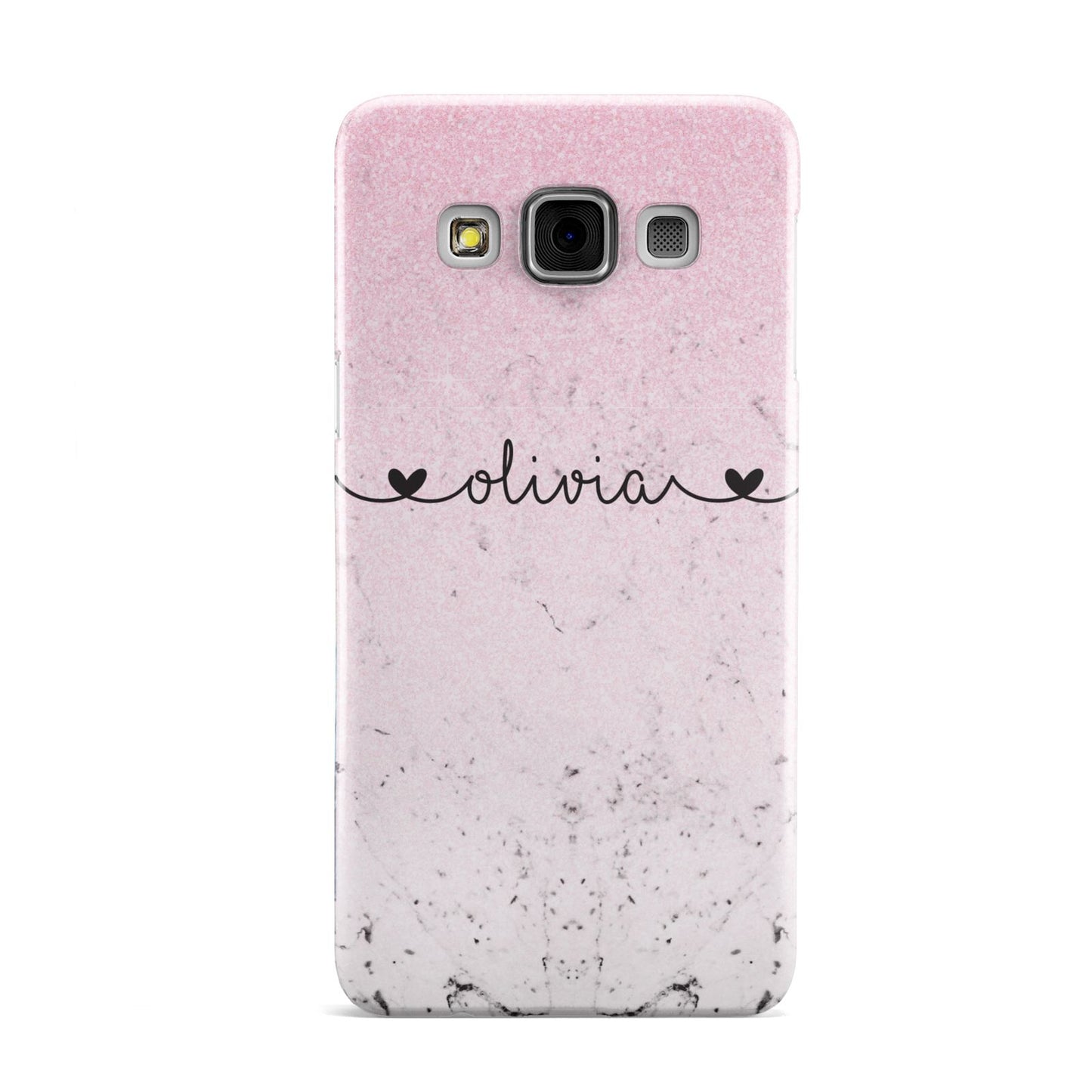 Personalised Faux Glitter Marble Name Samsung Galaxy A3 Case