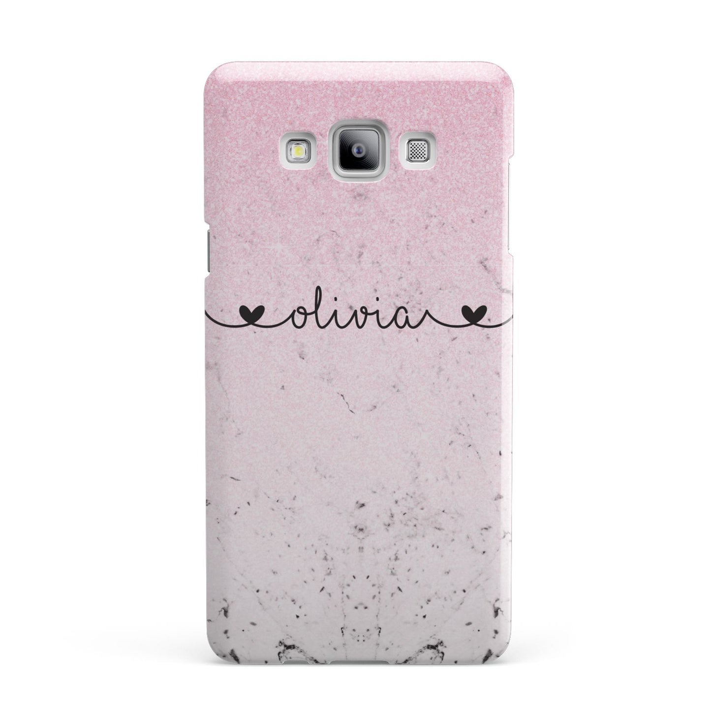 Personalised Faux Glitter Marble Name Samsung Galaxy A7 2015 Case