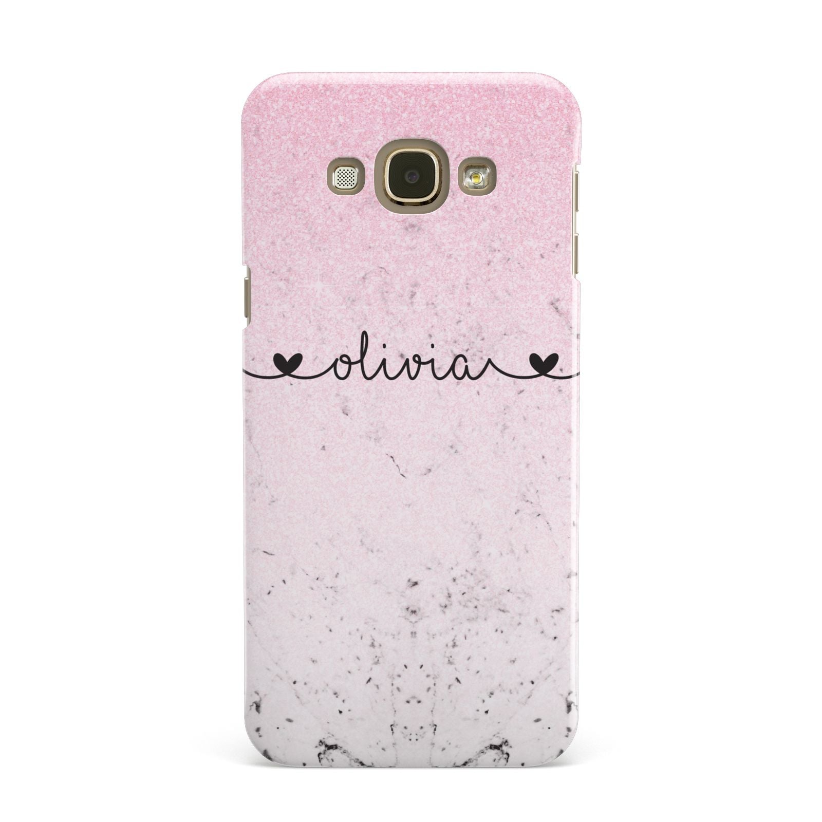 Personalised Faux Glitter Marble Name Samsung Galaxy A8 Case