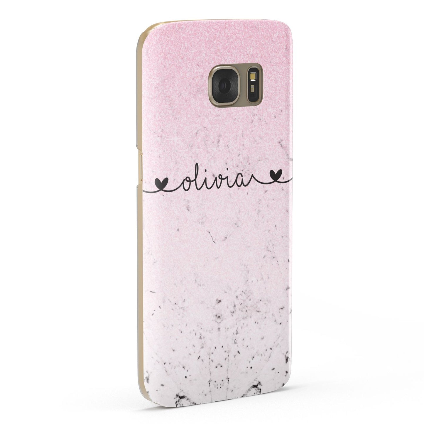 Personalised Faux Glitter Marble Name Samsung Galaxy Case Fourty Five Degrees