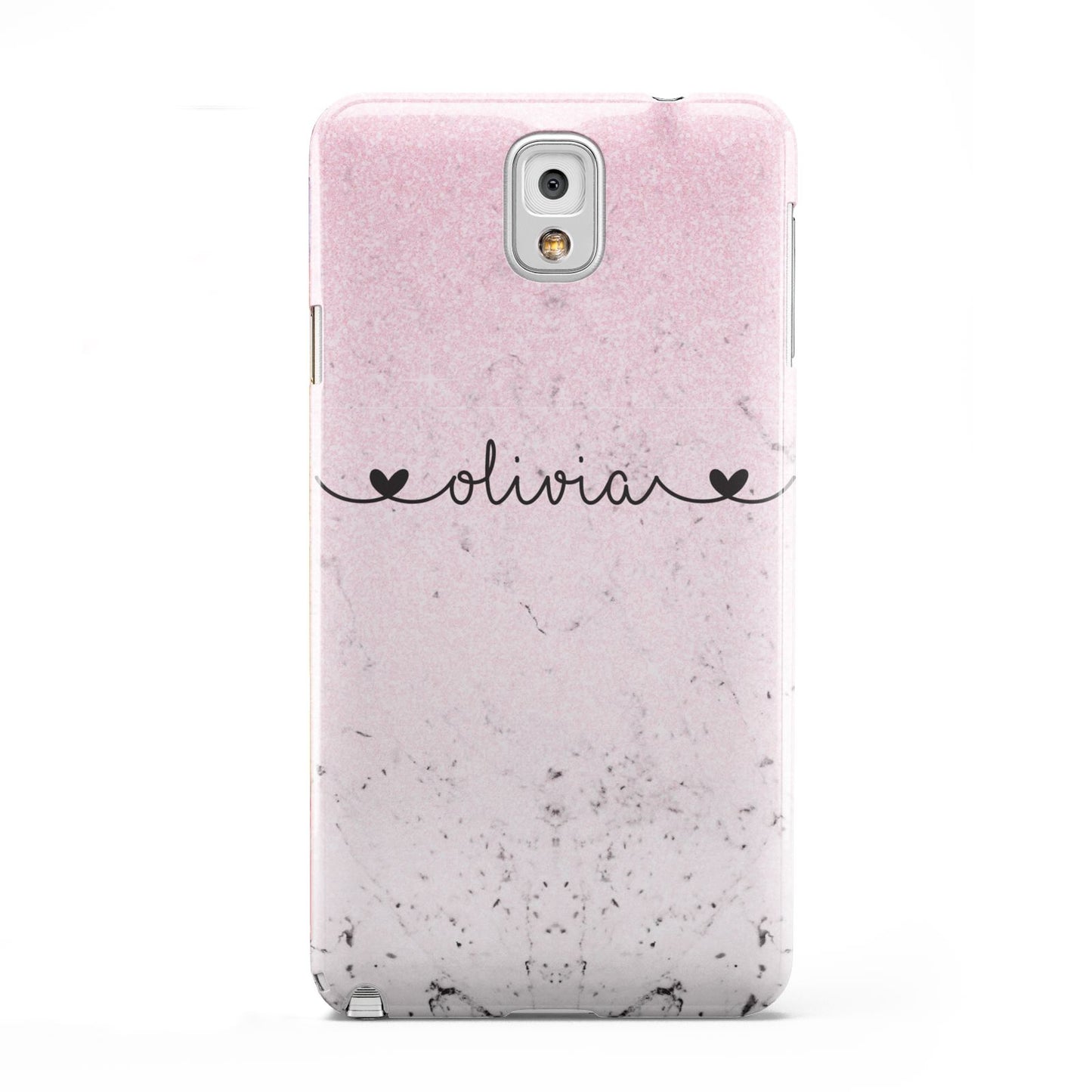 Personalised Faux Glitter Marble Name Samsung Galaxy Note 3 Case