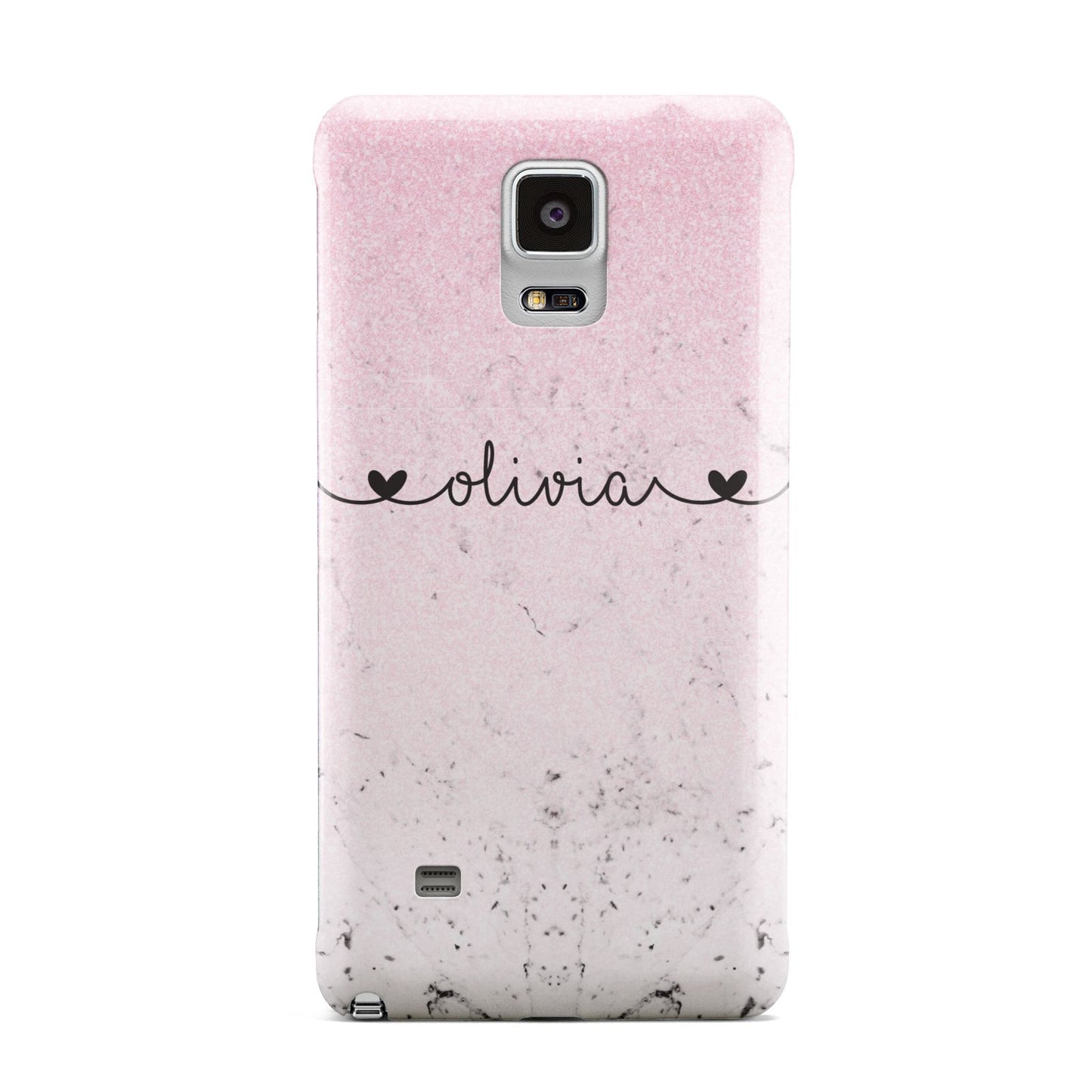 Personalised Faux Glitter Marble Name Samsung Galaxy Note 4 Case
