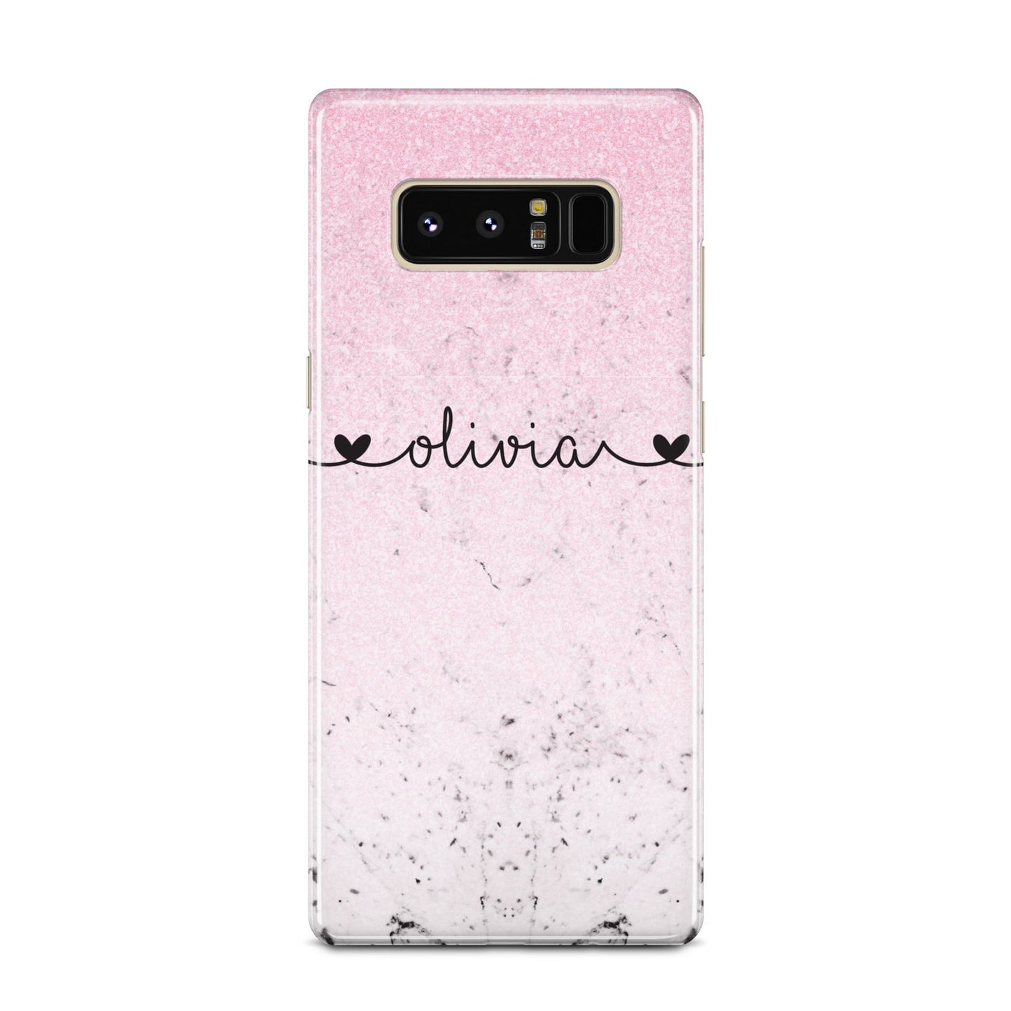 Personalised Faux Glitter Marble Name Samsung Galaxy Note 8 Case