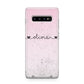 Personalised Faux Glitter Marble Name Samsung Galaxy S10 Plus Case