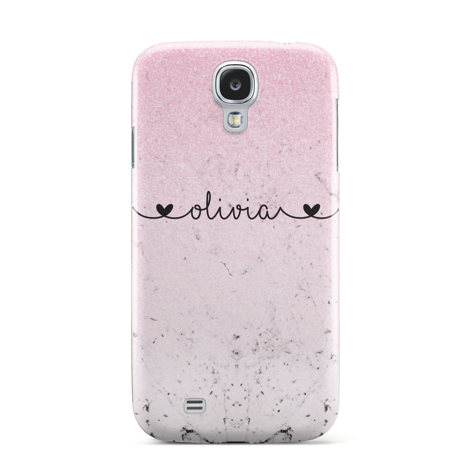 Personalised Faux Glitter Marble Name Samsung Galaxy S4 Case