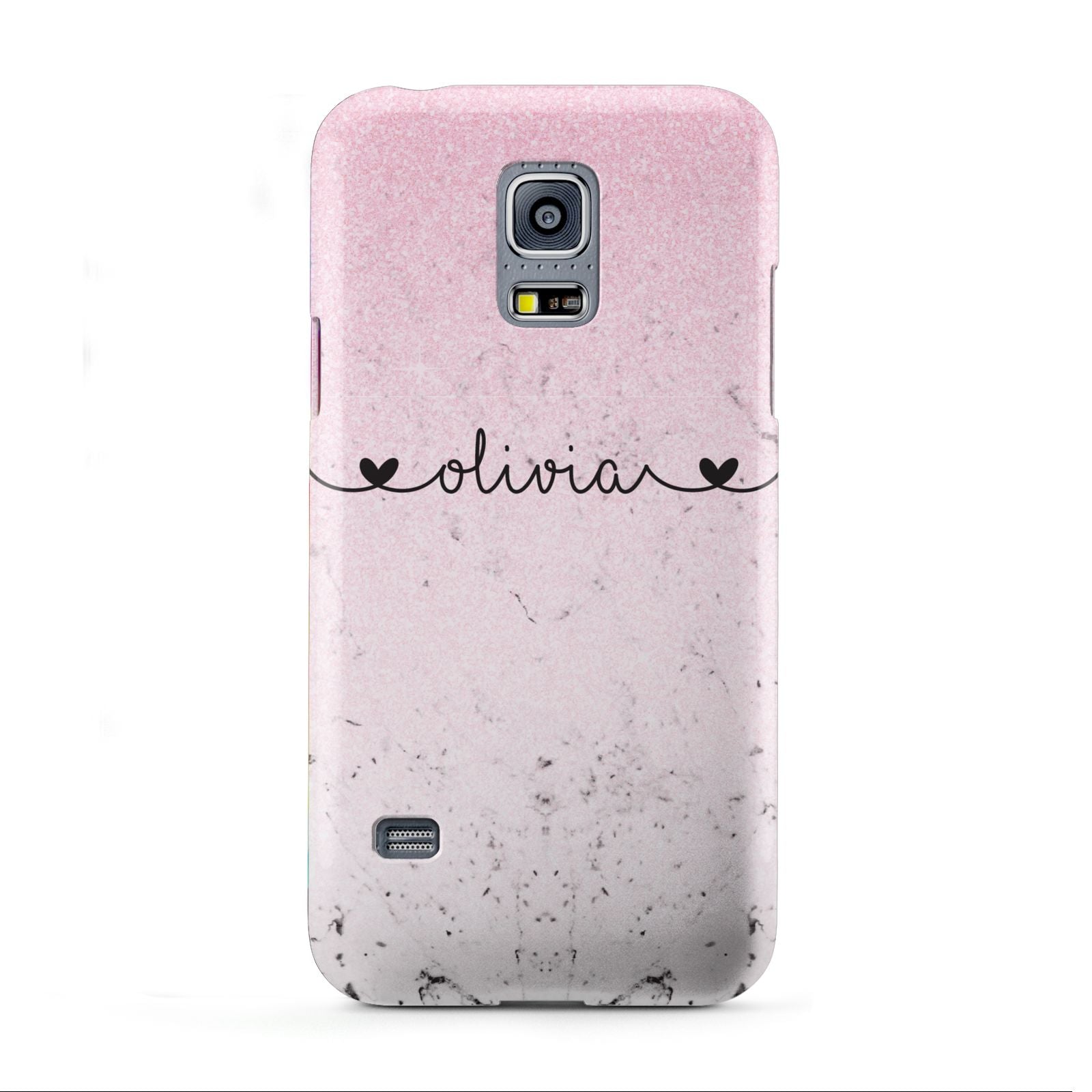 Personalised Faux Glitter Marble Name Samsung Galaxy S5 Mini Case