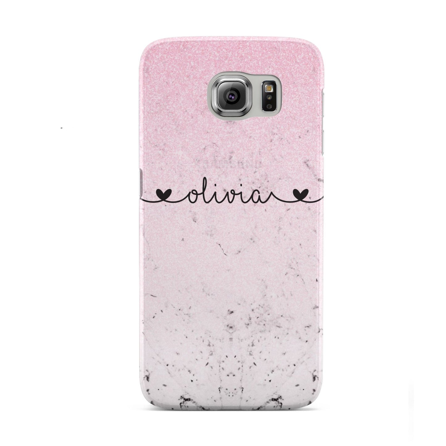 Personalised Faux Glitter Marble Name Samsung Galaxy S6 Case