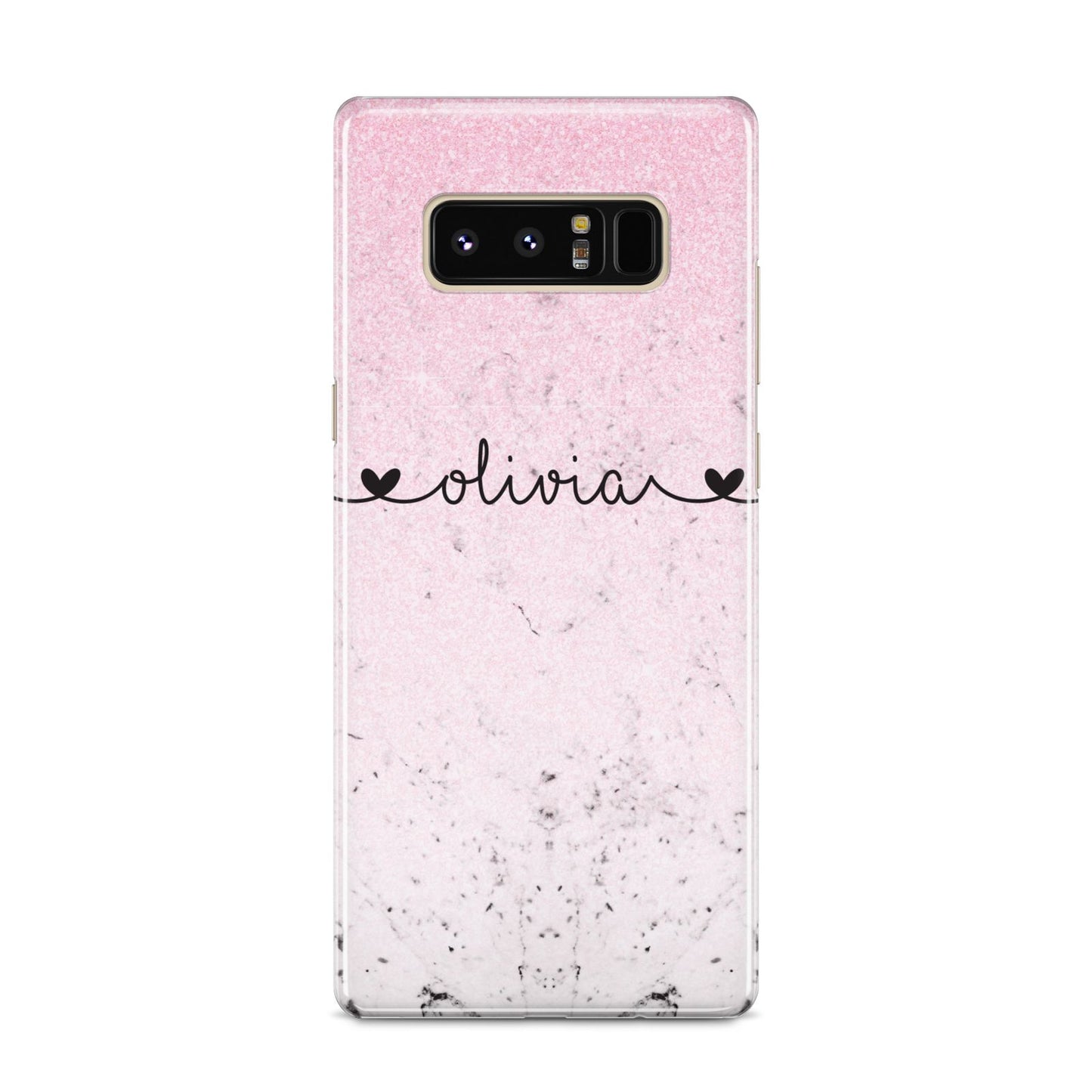Personalised Faux Glitter Marble Name Samsung Galaxy S8 Case