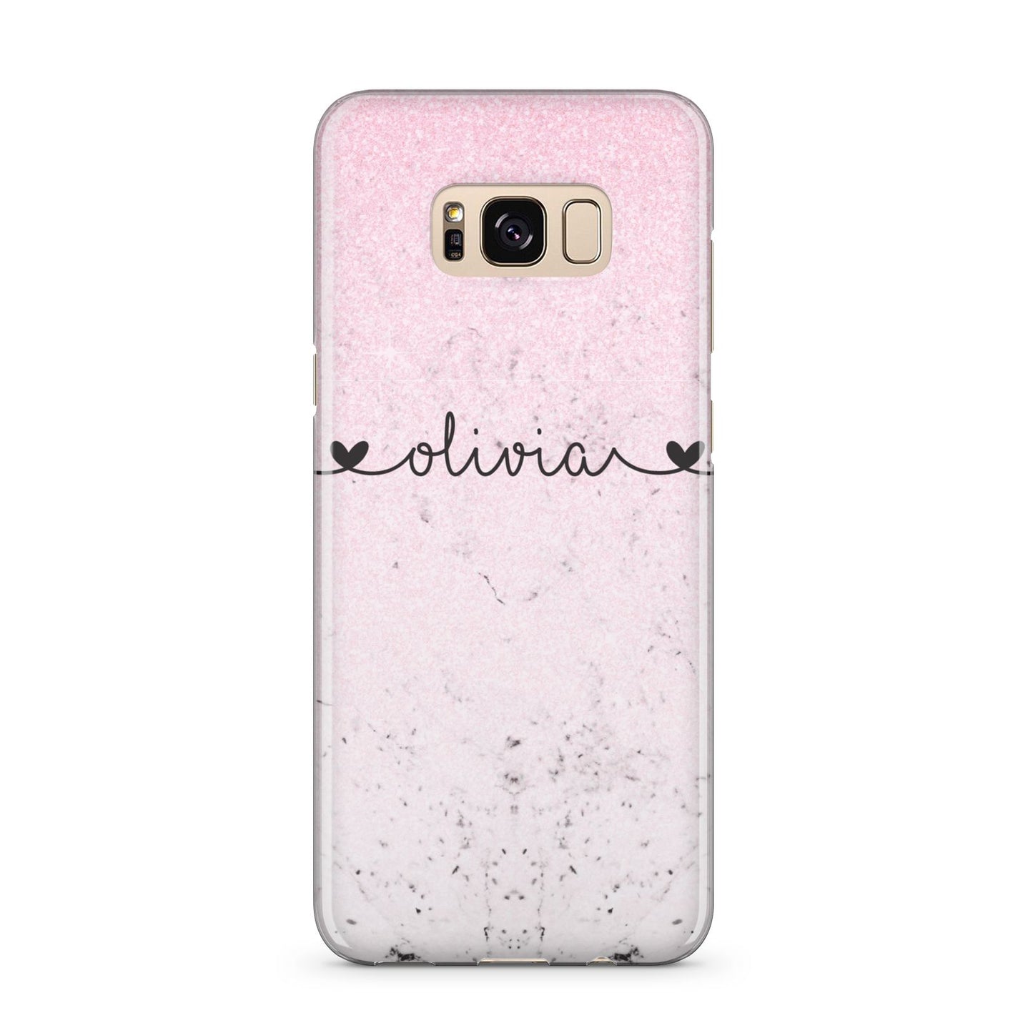 Personalised Faux Glitter Marble Name Samsung Galaxy S8 Plus Case