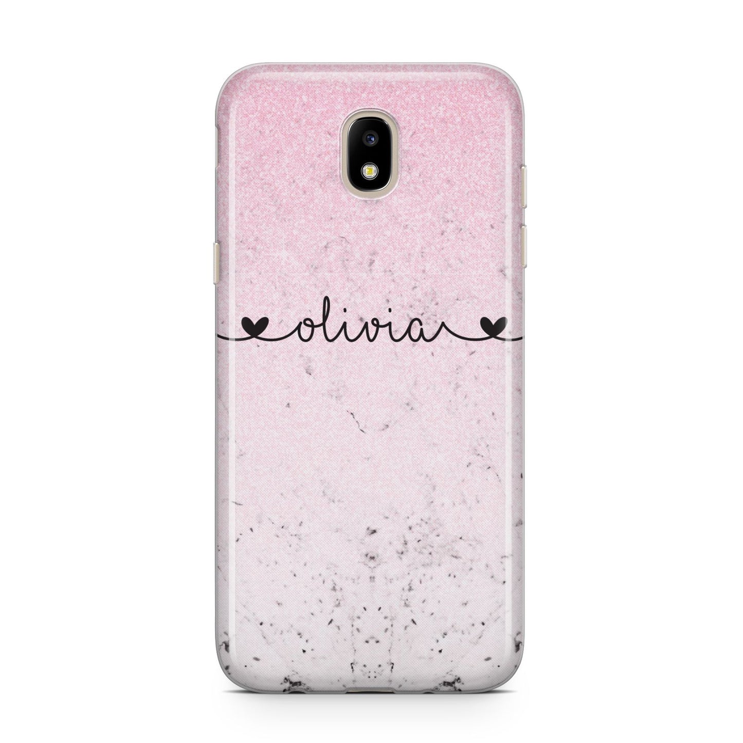 Personalised Faux Glitter Marble Name Samsung J5 2017 Case