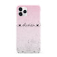 Personalised Faux Glitter Marble Name iPhone 11 Pro 3D Snap Case