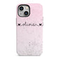 Personalised Faux Glitter Marble Name iPhone 13 Mini Full Wrap 3D Tough Case