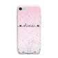 Personalised Faux Glitter Marble Name iPhone 7 Bumper Case on Silver iPhone