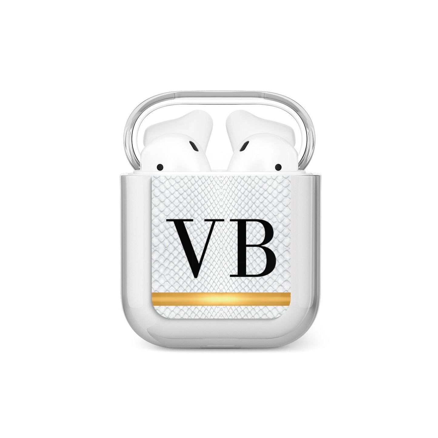 Personalised Faux Snakeskin Initials AirPods Case