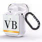 Personalised Faux Snakeskin Initials AirPods Clear Case Side Image