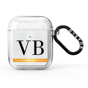 Personalised Faux Snakeskin & Initials AirPods Case