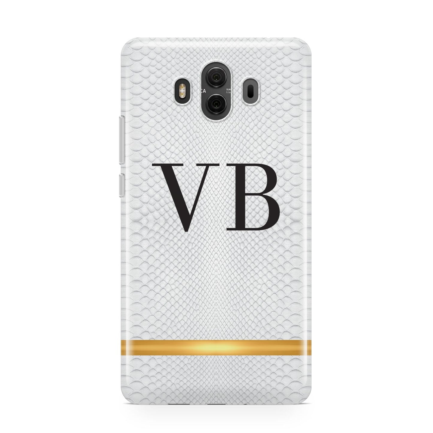 Personalised Faux Snakeskin Initials Huawei Mate 10 Protective Phone Case