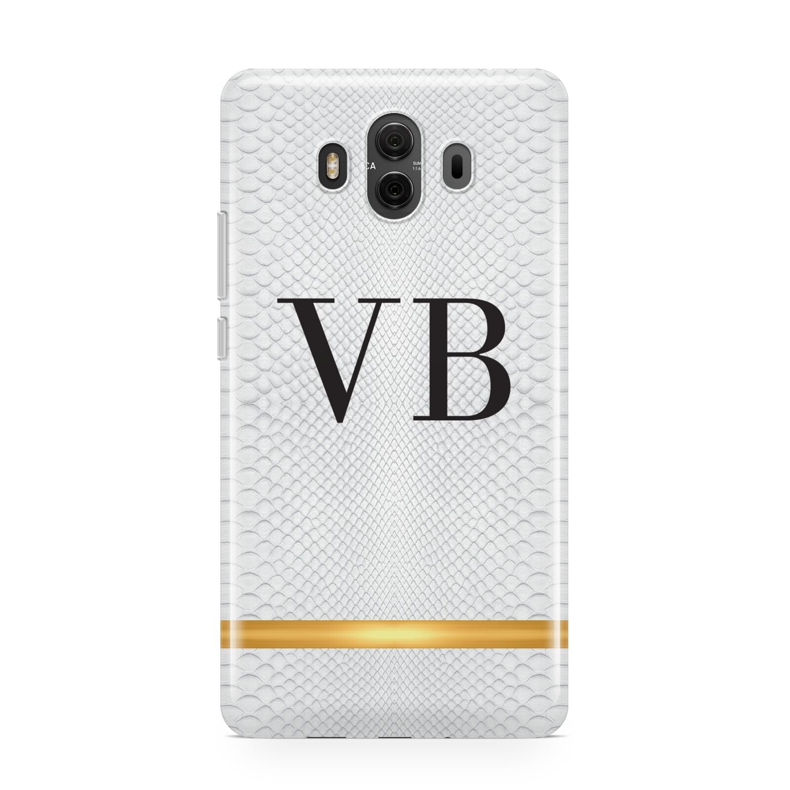 Personalised Faux Snakeskin Initials Huawei Mate 10 Protective Phone Case
