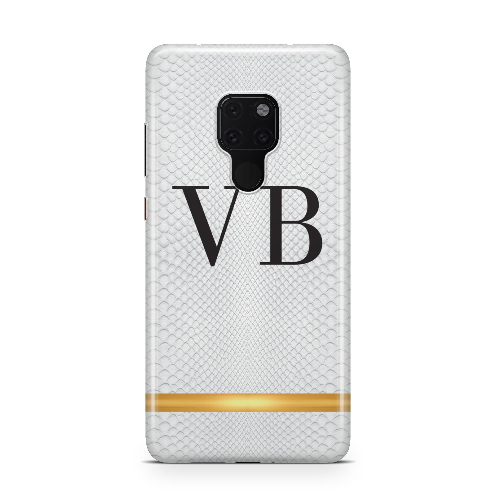 Personalised Faux Snakeskin Initials Huawei Mate 20 Phone Case