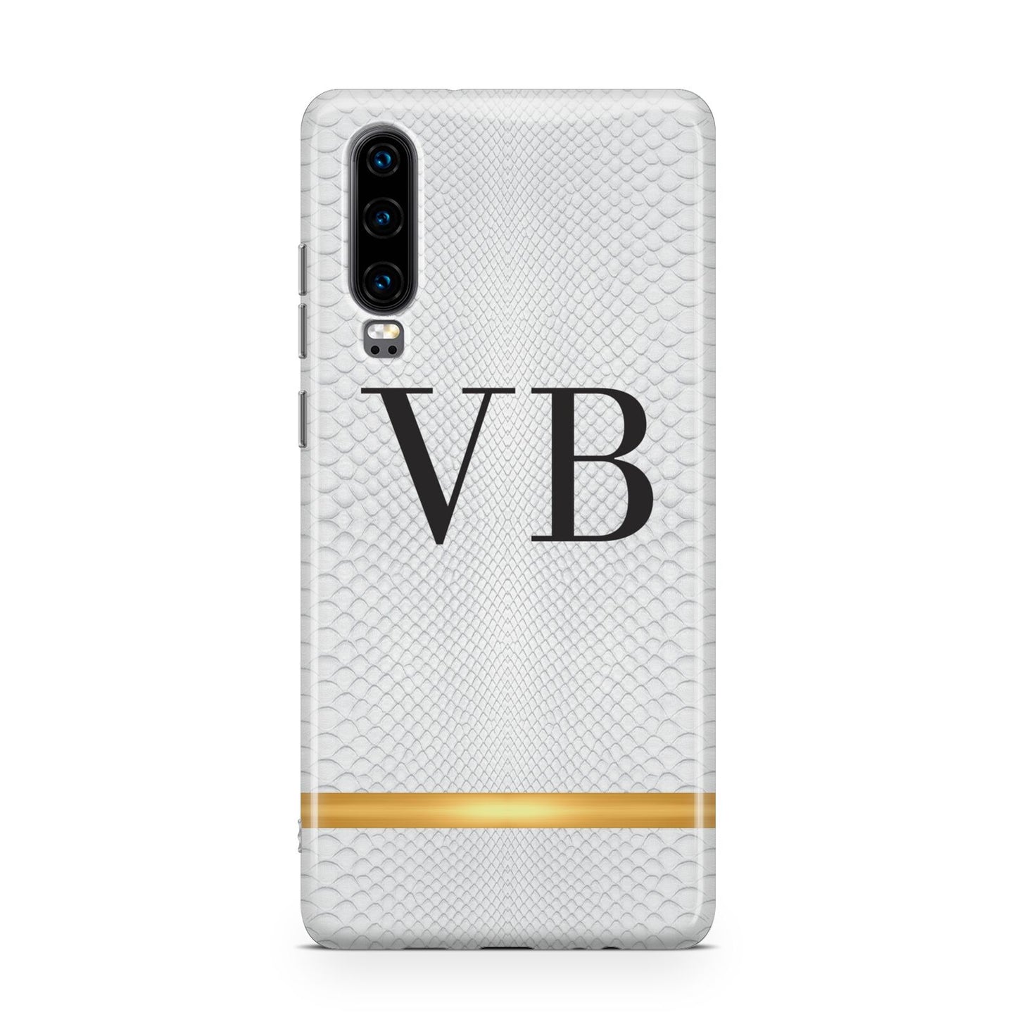 Personalised Faux Snakeskin Initials Huawei P30 Phone Case