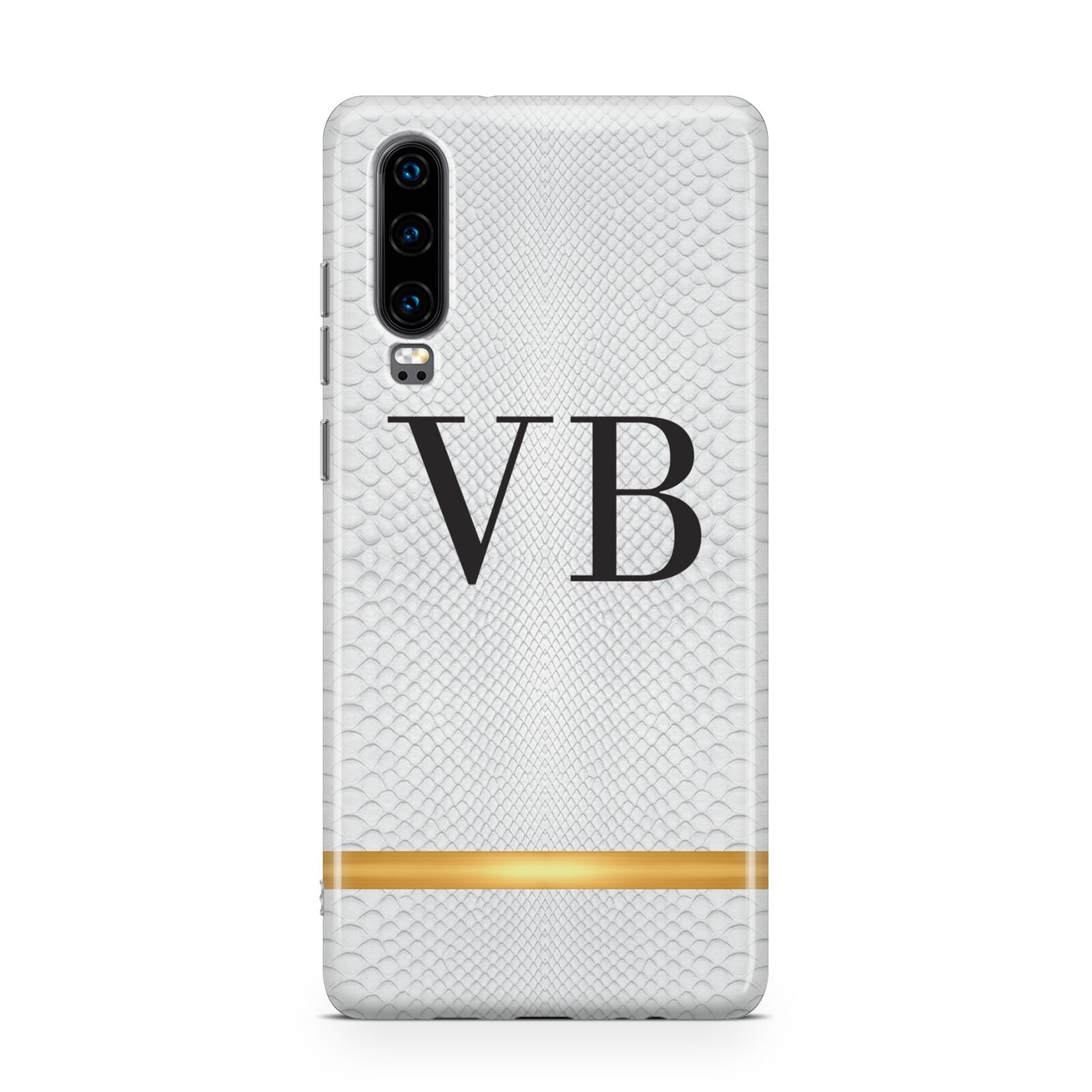 Personalised Faux Snakeskin Initials Huawei P30 Phone Case