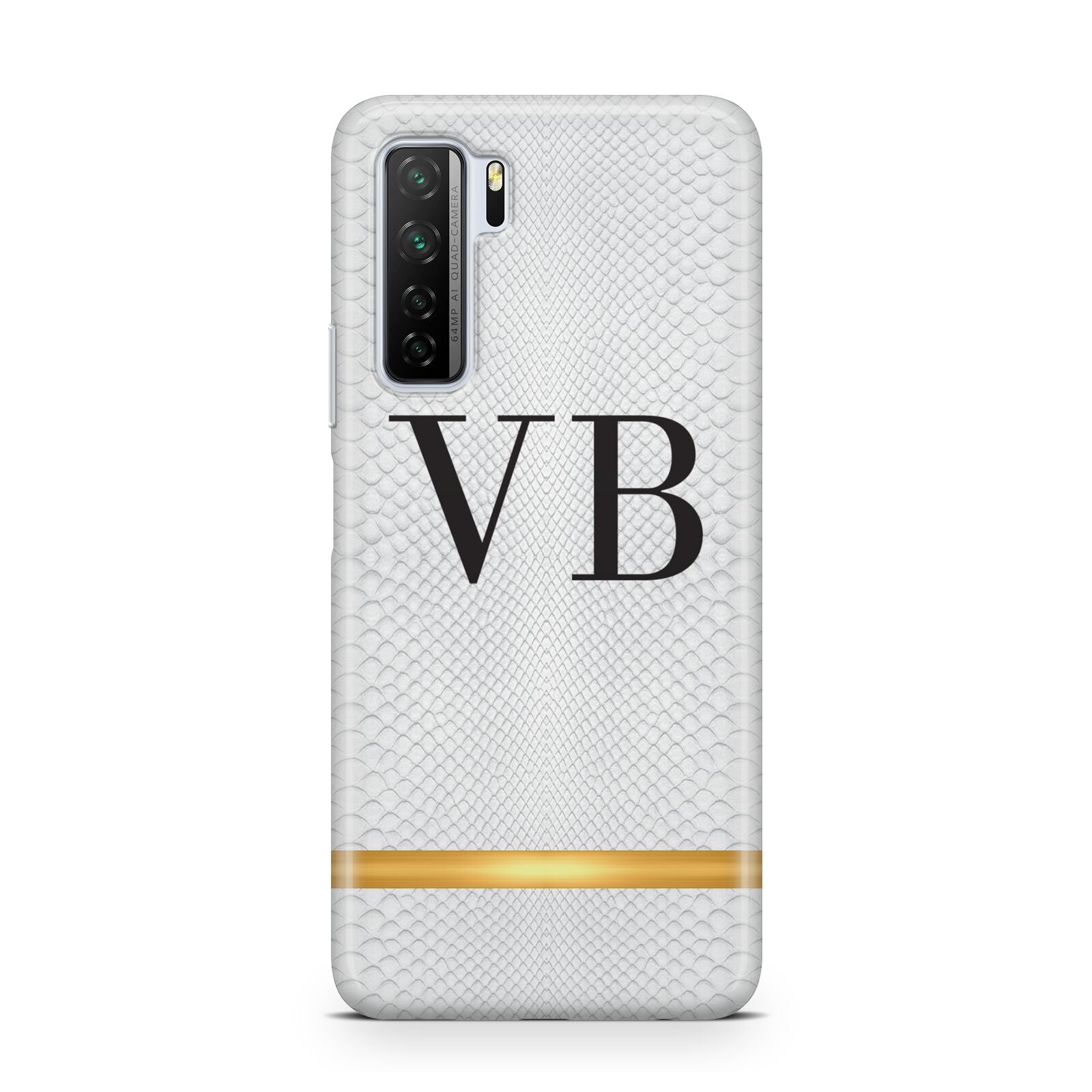 Personalised Faux Snakeskin Initials Huawei P40 Lite 5G Phone Case