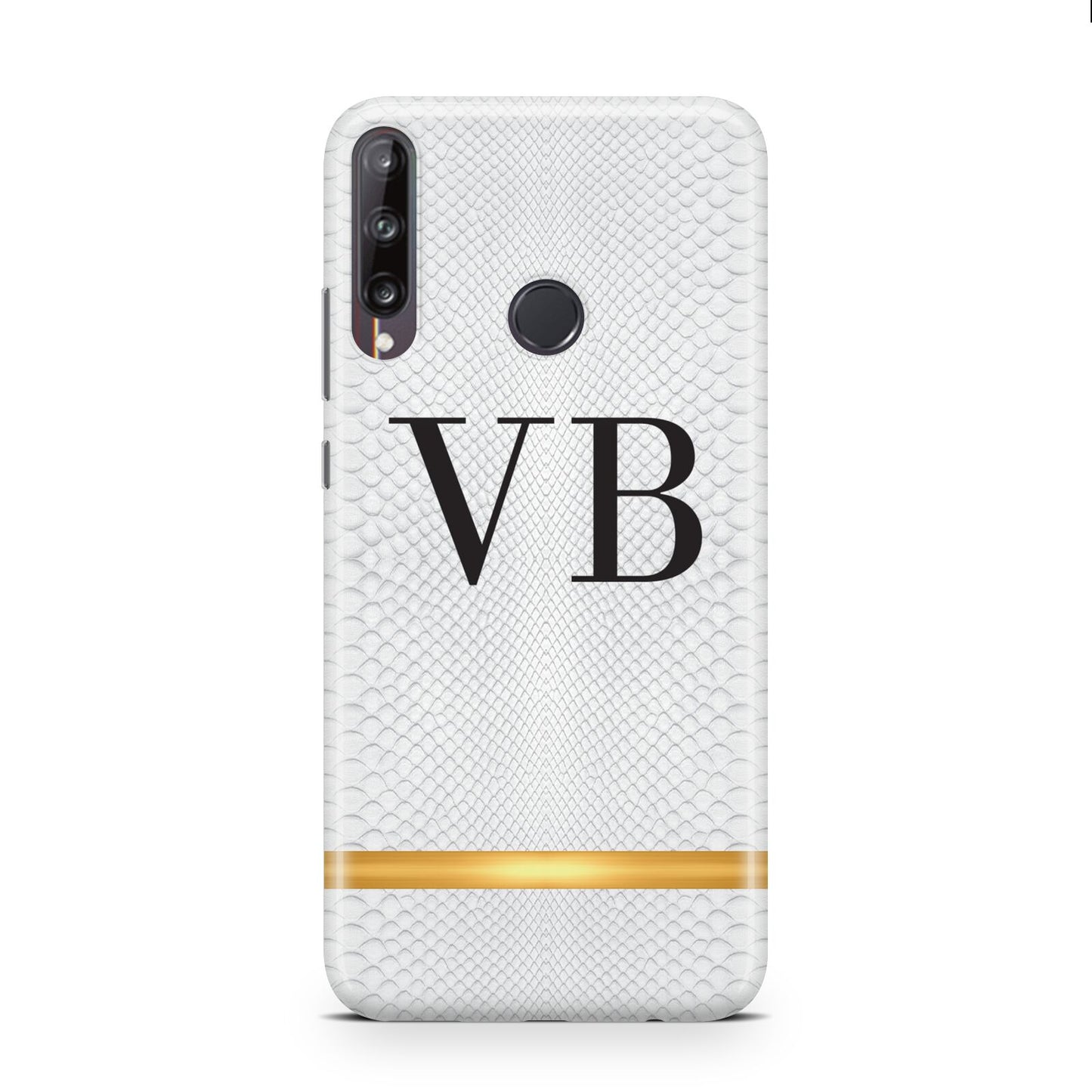 Personalised Faux Snakeskin Initials Huawei P40 Lite E Phone Case