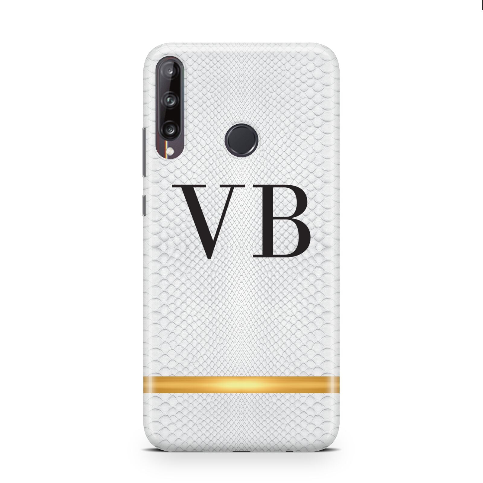 Personalised Faux Snakeskin Initials Huawei P40 Lite E Phone Case