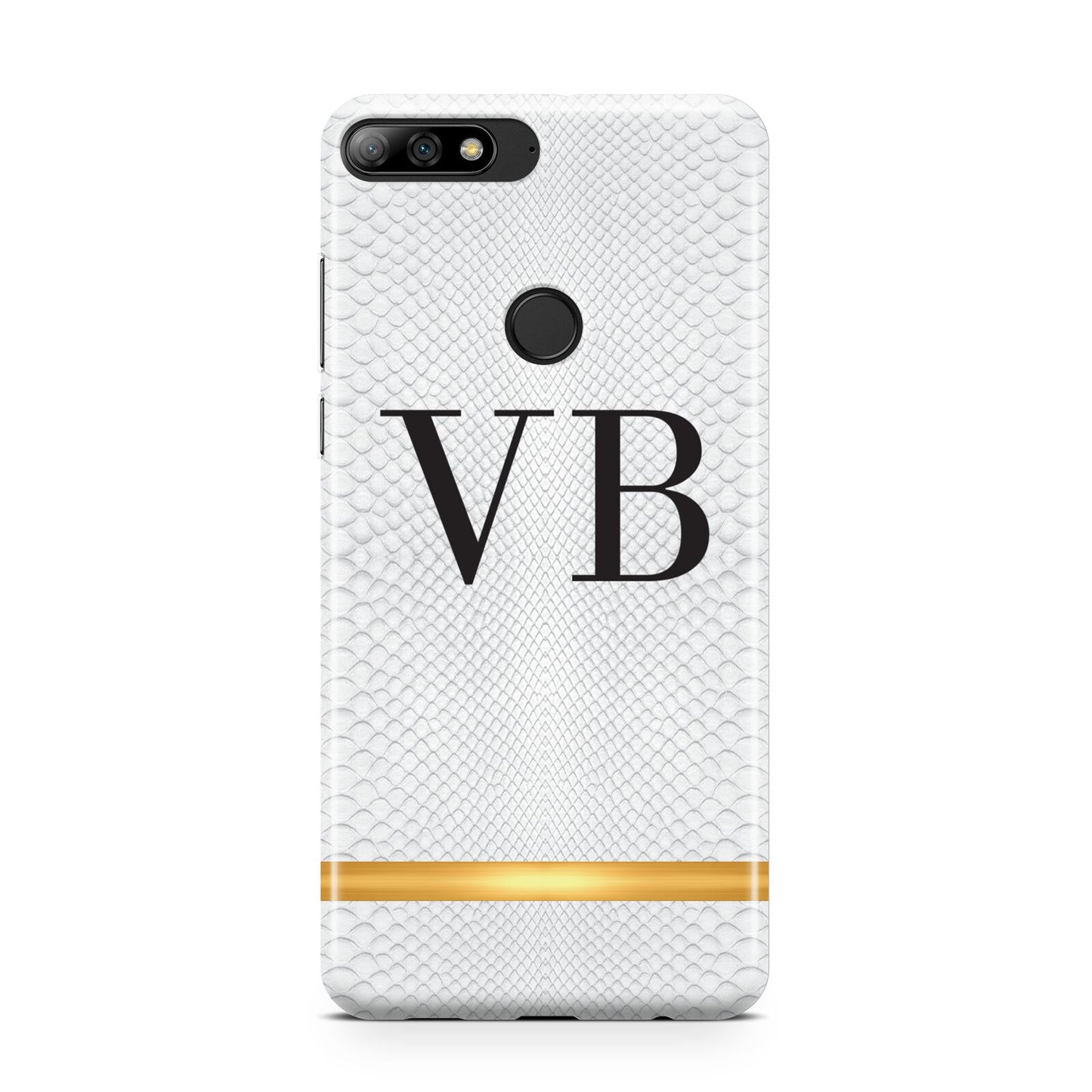 Personalised Faux Snakeskin Initials Huawei Y7 2018