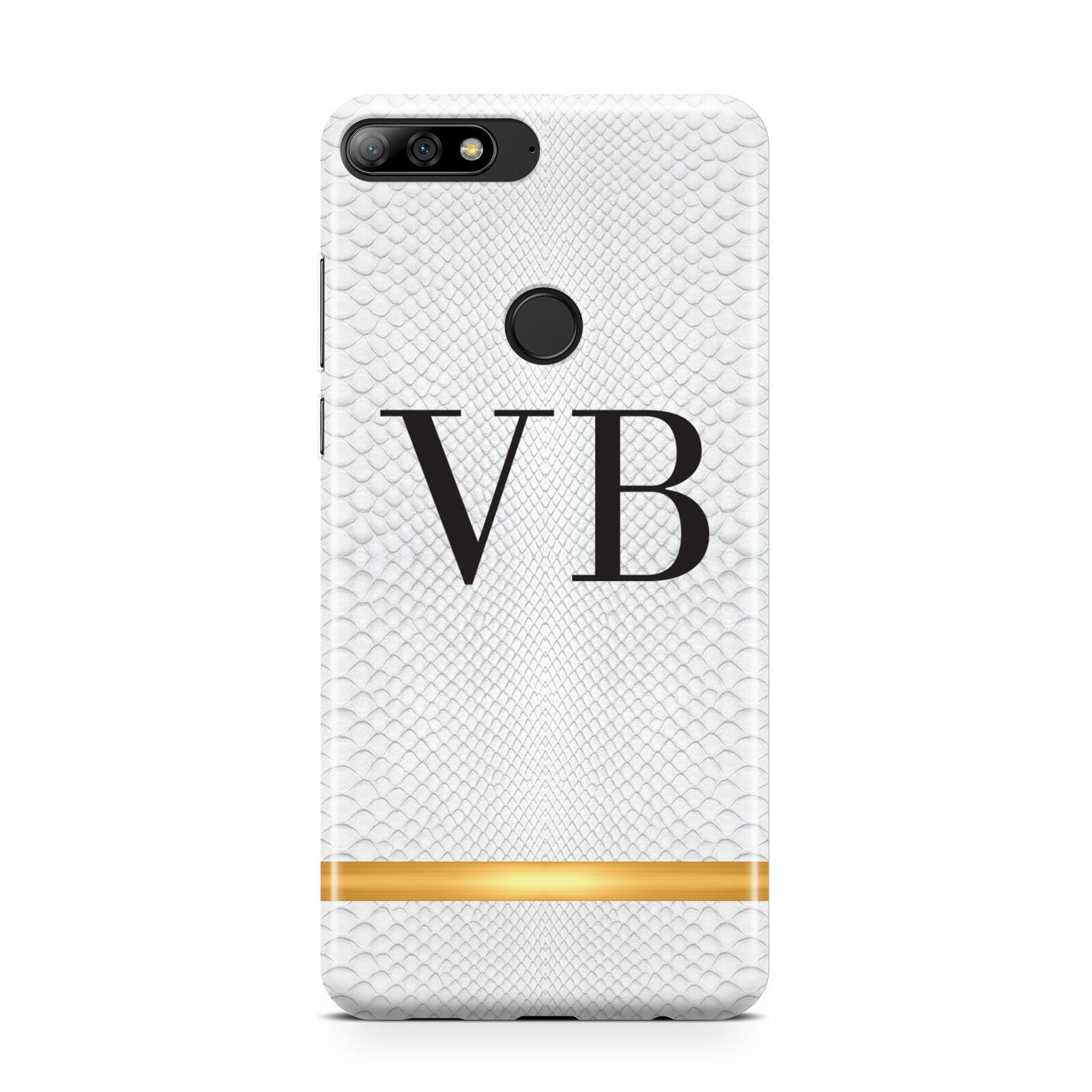 Personalised Faux Snakeskin Initials Huawei Y7 2018