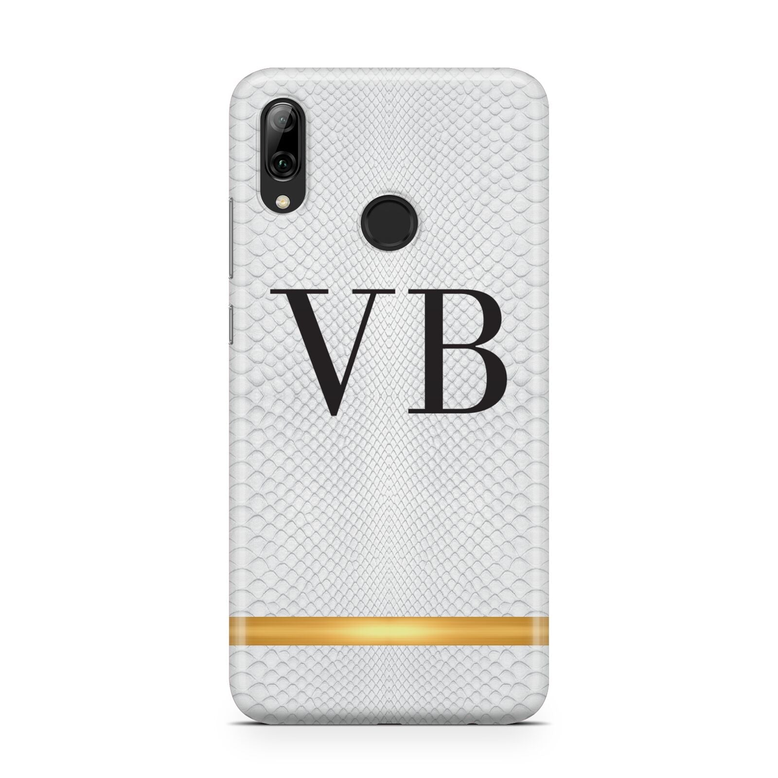 Personalised Faux Snakeskin Initials Huawei Y7 2019