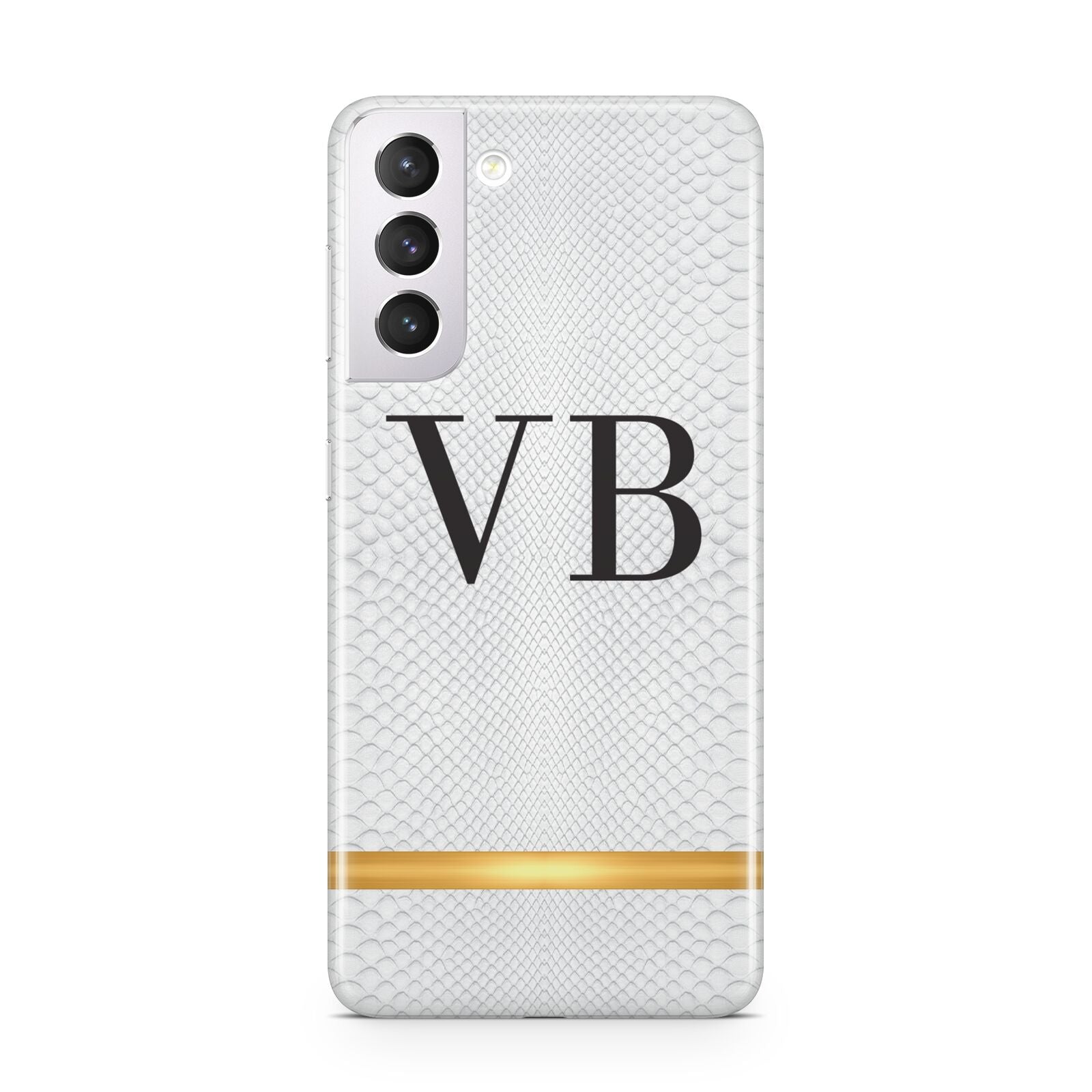 Personalised Faux Snakeskin Initials Samsung S21 Case