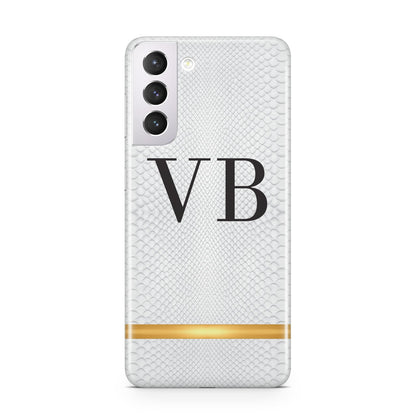 Personalised Faux Snakeskin Initials Samsung S21 Case