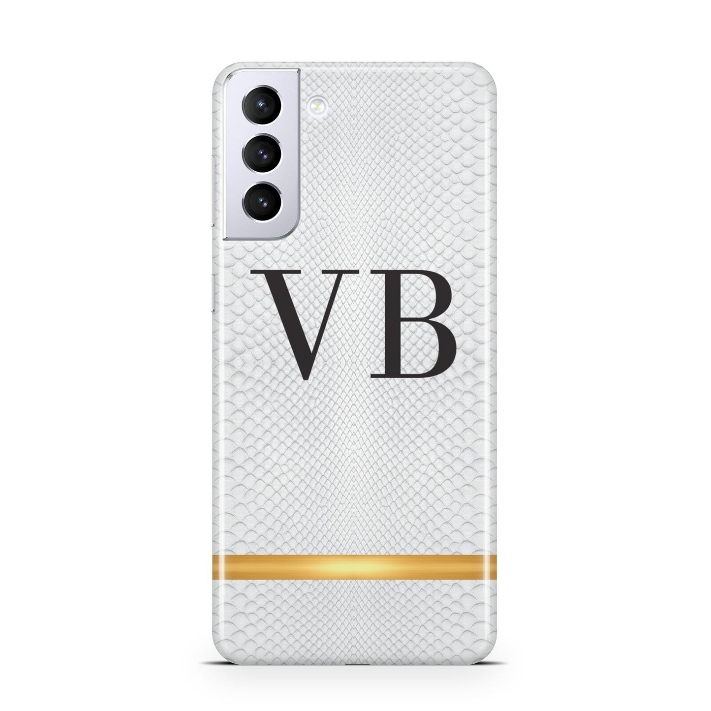 Personalised Faux Snakeskin Initials Samsung S21 Plus Case