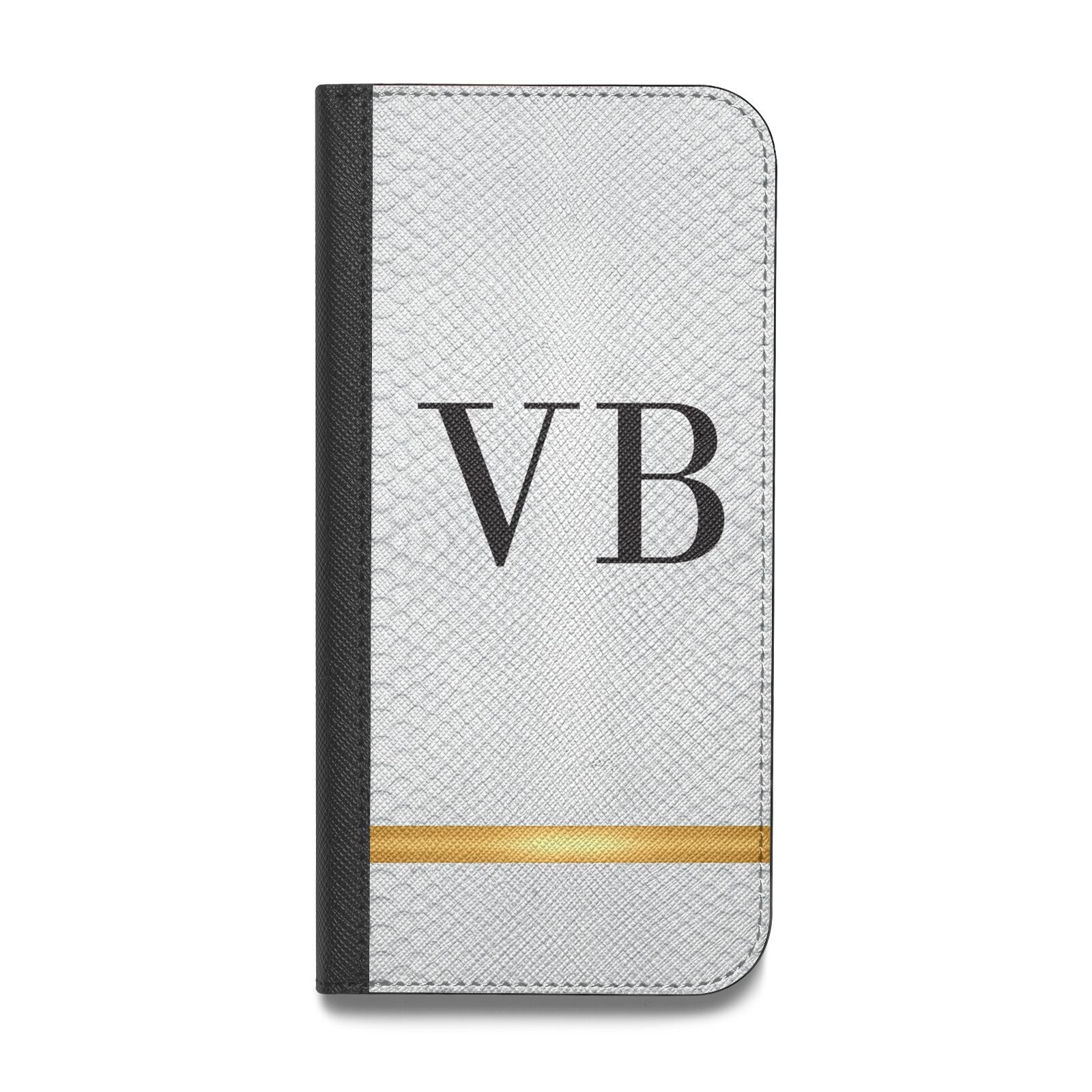 Personalised Faux Snakeskin Initials Vegan Leather Flip iPhone Case
