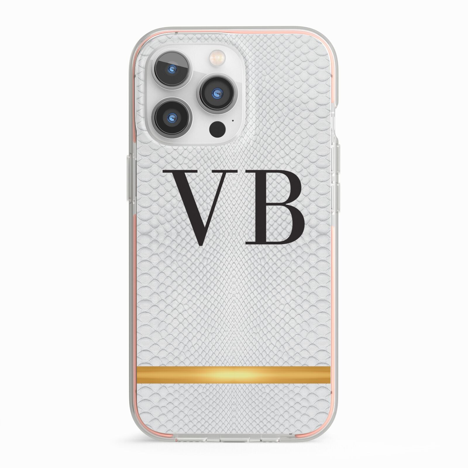 Personalised Faux Snakeskin & Initials Apple iPhone Case