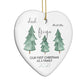Personalised First Christmas Family Heart Decoration Side Angle