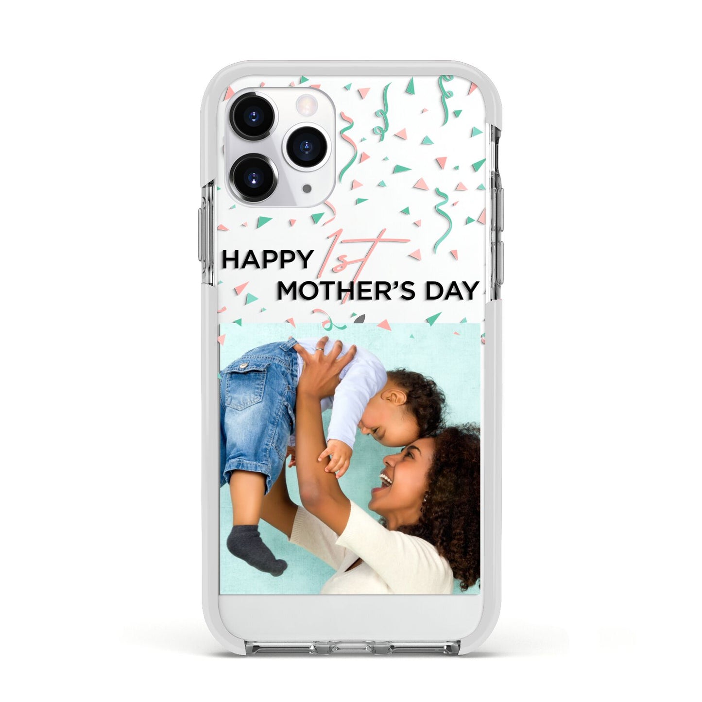 Personalised First Mothers Day Apple iPhone 11 Pro in Silver with White Impact Case
