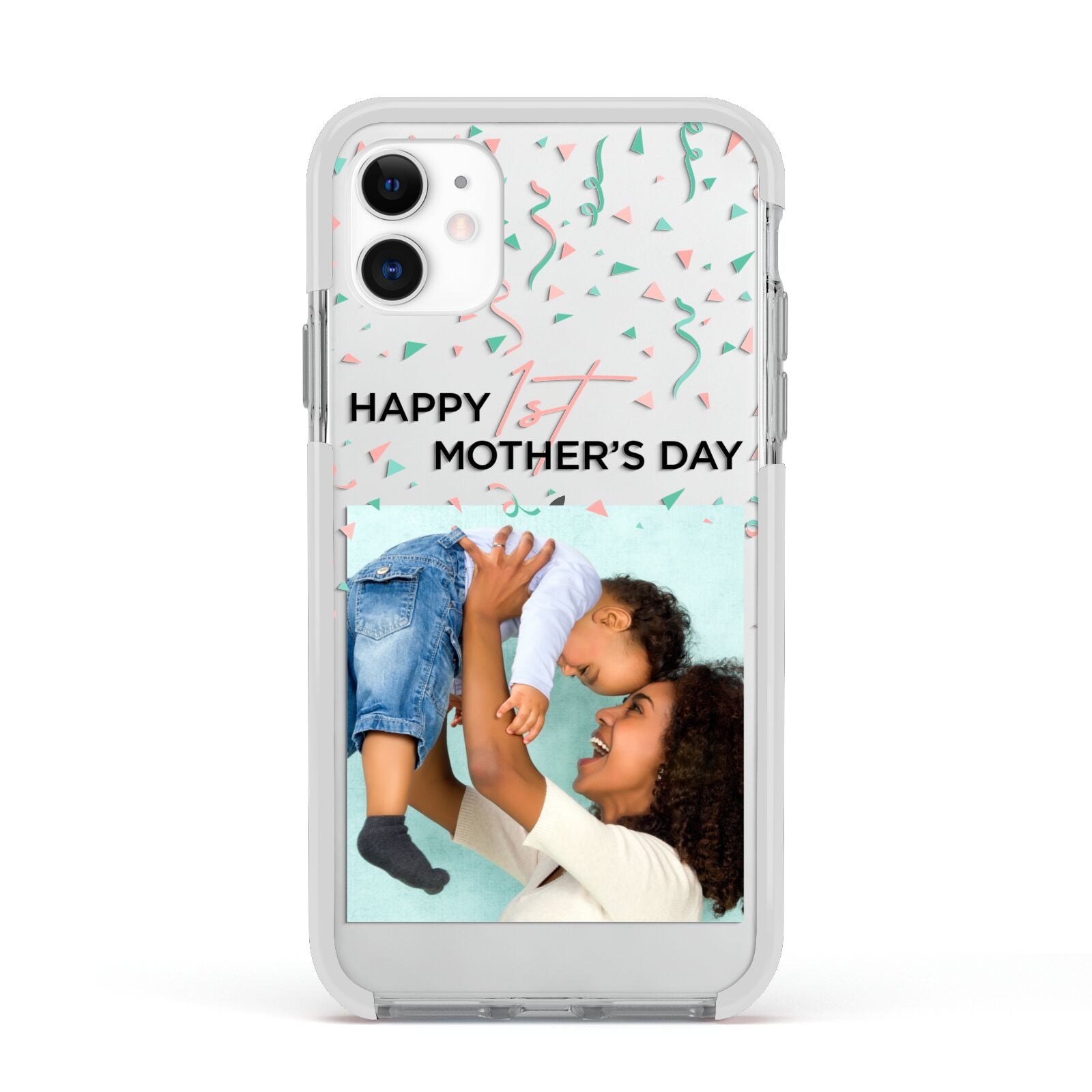Personalised First Mothers Day Apple iPhone 11 in White with White Impact Case