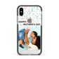 Personalised First Mothers Day Apple iPhone Xs Impact Case Black Edge on Silver Phone