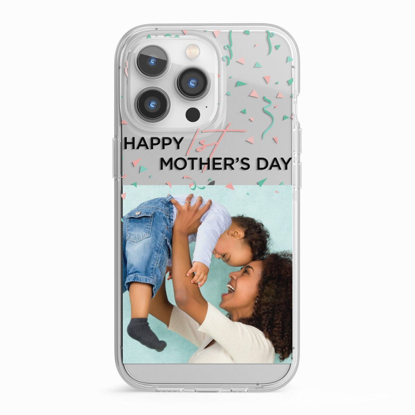 Personalised First Mothers Day iPhone 13 Pro TPU Impact Case with White Edges
