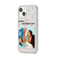 Personalised First Mothers Day iPhone 14 Clear Tough Case Starlight Angled Image
