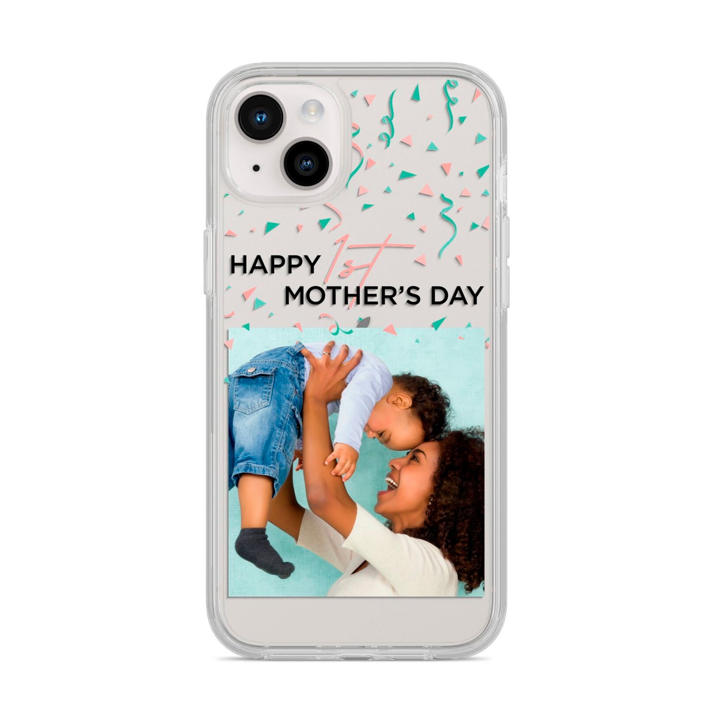 Personalised First Mothers Day iPhone 14 Plus Clear Tough Case Starlight