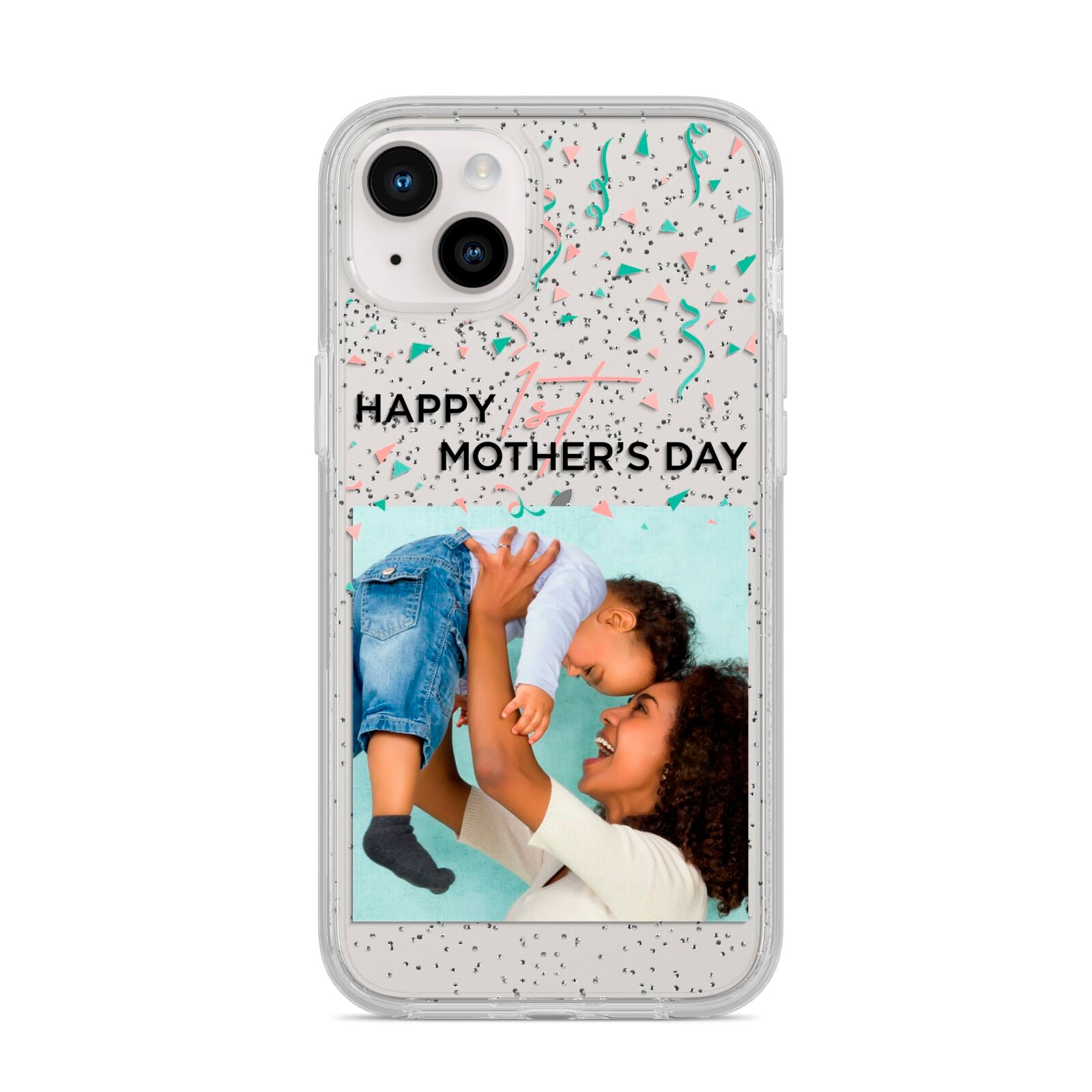 Personalised First Mothers Day iPhone 14 Plus Glitter Tough Case Starlight