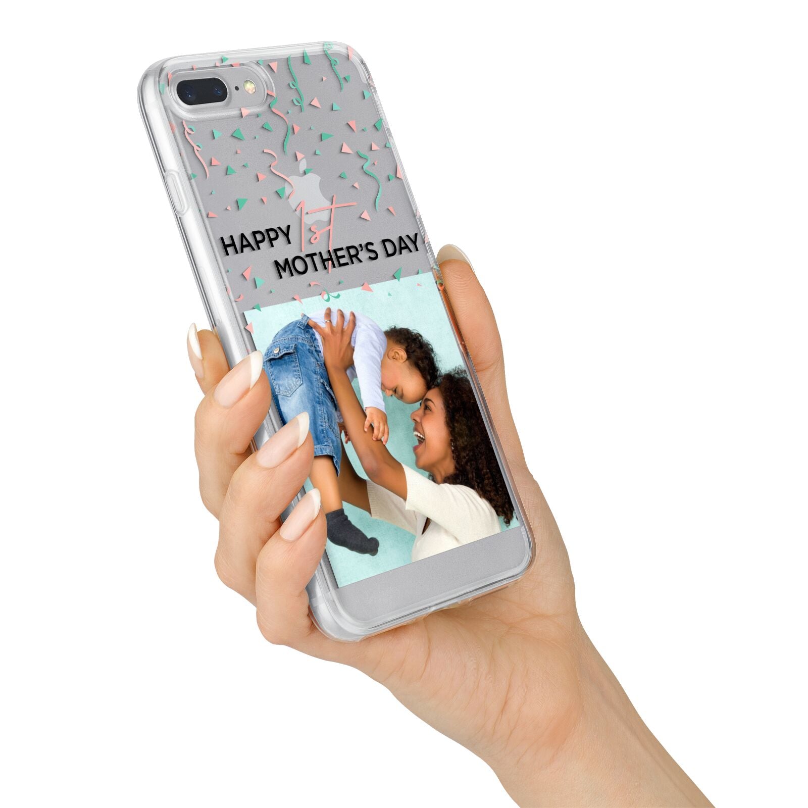 Personalised First Mothers Day iPhone 7 Plus Bumper Case on Silver iPhone Alternative Image