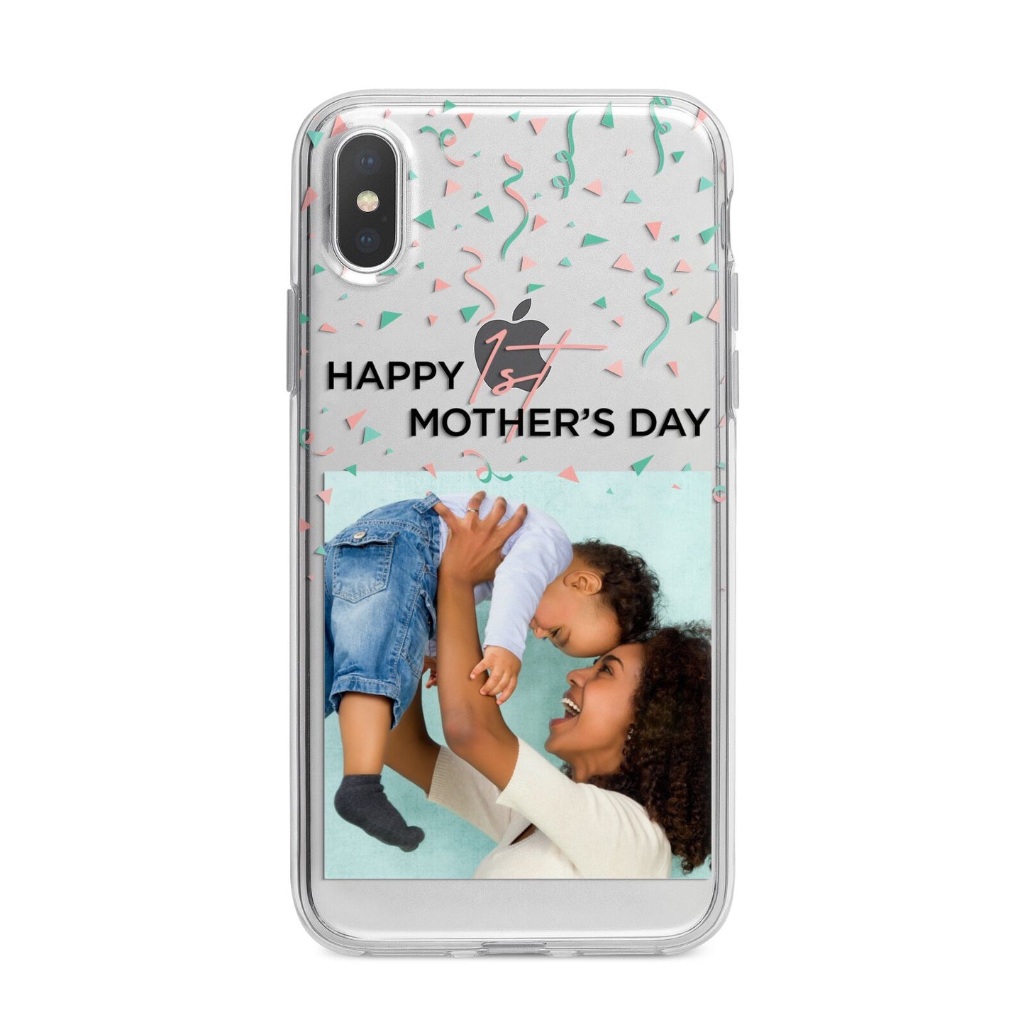 Personalised First Mothers Day iPhone X Bumper Case on Silver iPhone Alternative Image 1