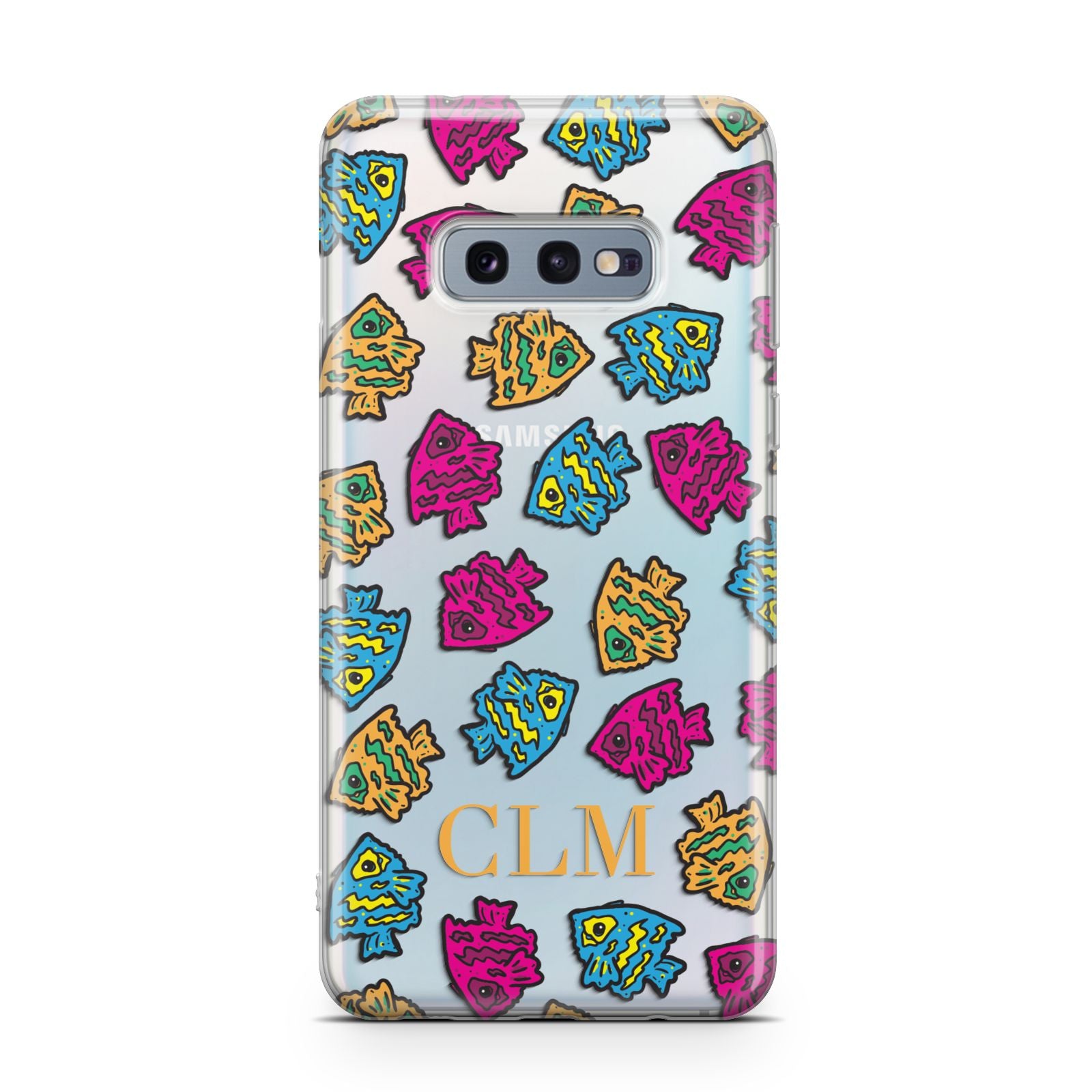 Personalised Fish Initials Clear Samsung Galaxy S10E Case