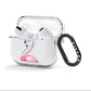 Personalised Flamingo AirPods Clear Case 3rd Gen Side Image