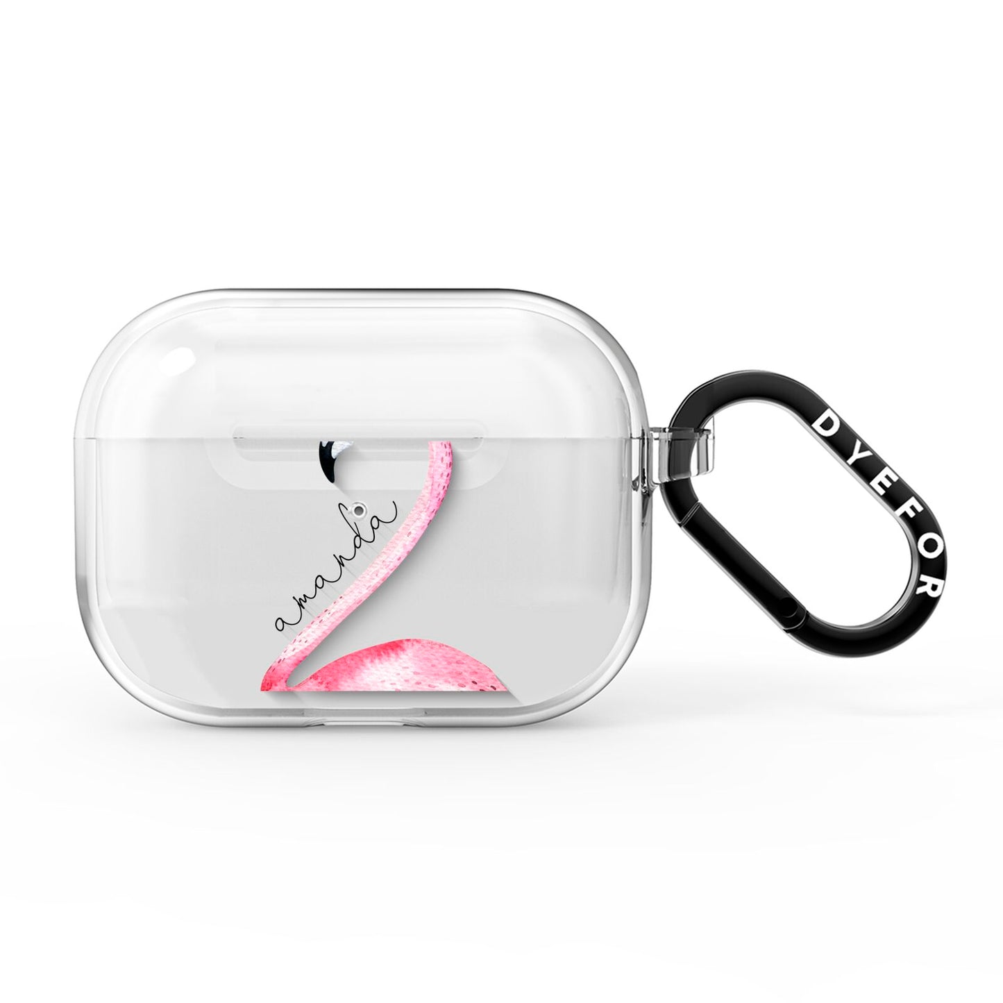Personalised Flamingo AirPods Pro Clear Case